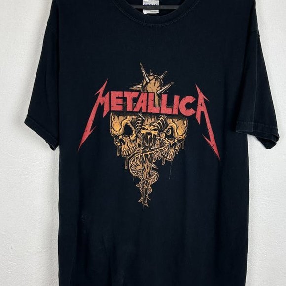 00s Vintage Metallica 2003 Sunfaded Logo T-shirt In Black - Picture 1 of 1